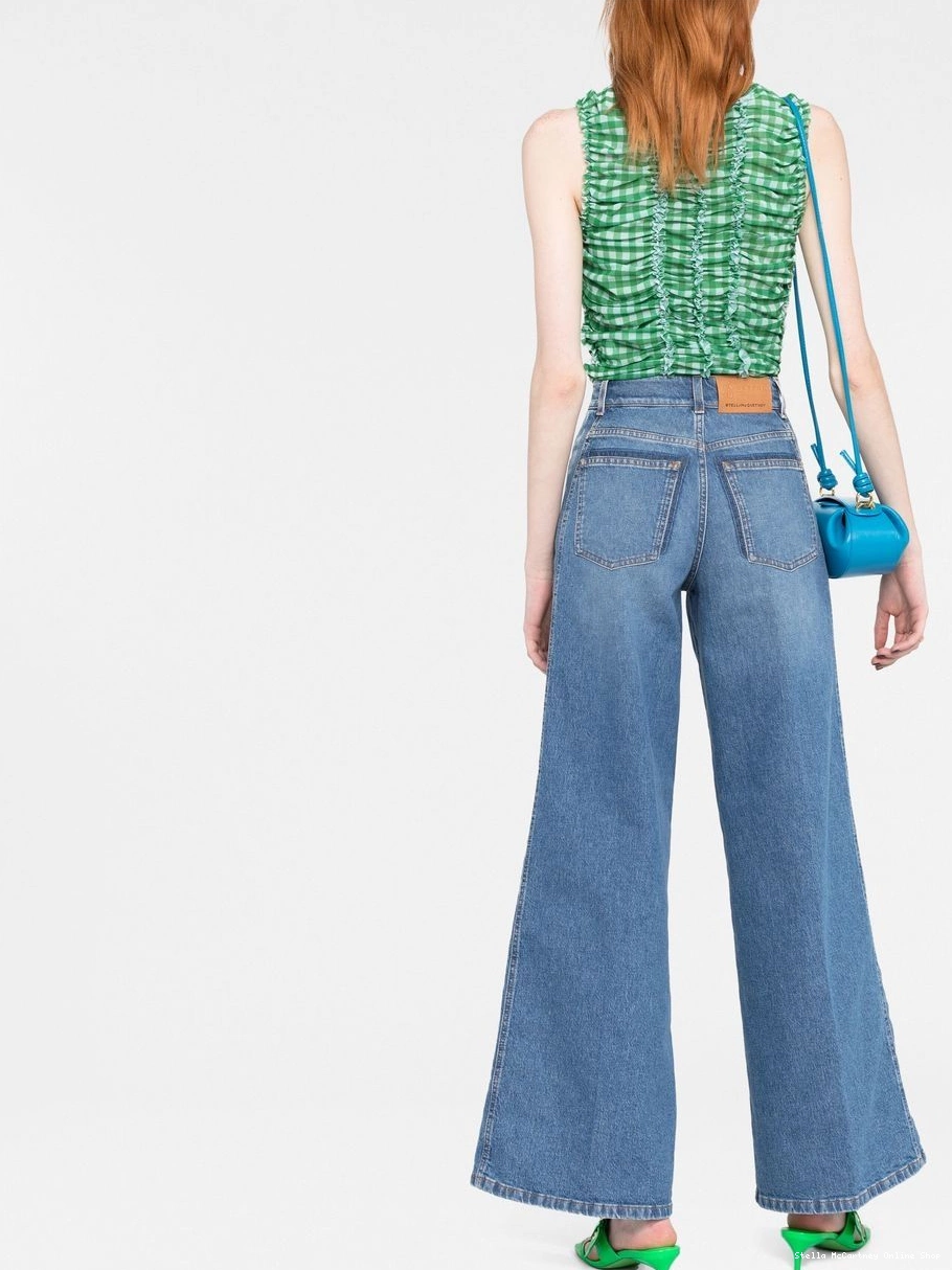 Affordable logo-tape wide-leg Women Stella jeans McCartney 0711